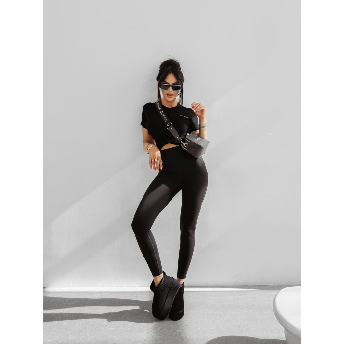 BLUZKA T-SHIRT DAMSKI SLIM FIT OLAVOGA FIOERY BLACK