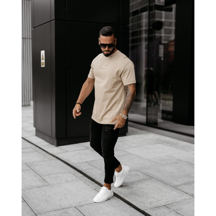 BLUZKA T-SHIRT MĘSKI OLAVOGA MEN GOLDEN BEIGE