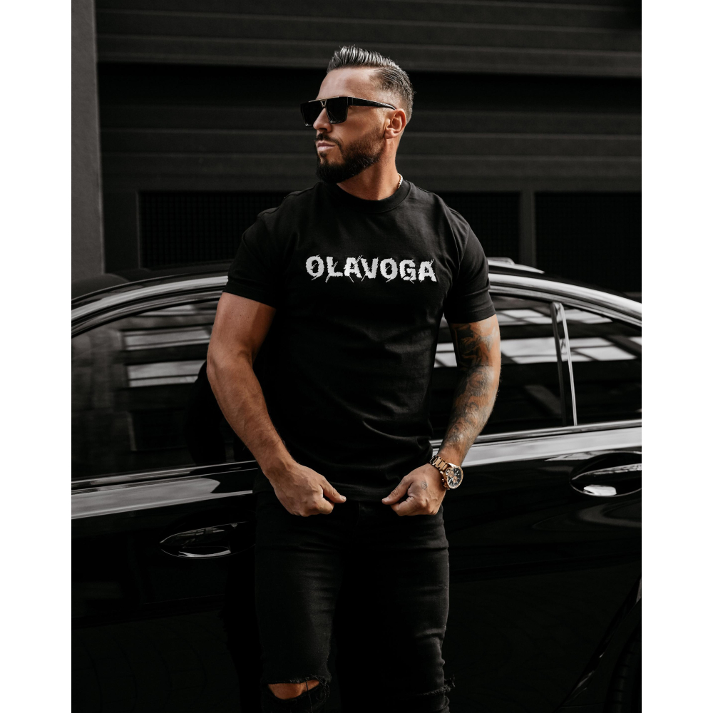 BLUZKA T-SHIRT MĘSKI OLAVOGA MEN REAL BLACK