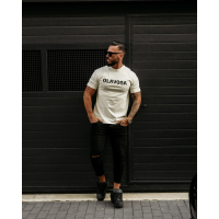 BLUZKA T-SHIRT MĘSKI OLAVOGA MEN REAL ECRU