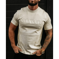 BLUZKA T-SHIRT MĘSKI OLAVOGA MEN REAL BEIGE