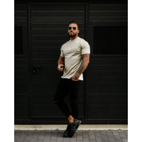 BLUZKA T-SHIRT MĘSKI OLAVOGA MEN REAL BEIGE