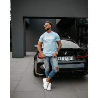 BLUZKA T-SHIRT MĘSKI OLAVOGA MEN ZOAN LIGHT BLUE