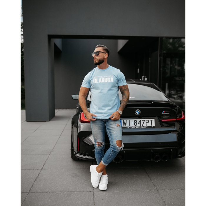 BLUZKA T-SHIRT MĘSKI OLAVOGA MEN ZOAN LIGHT BLUE