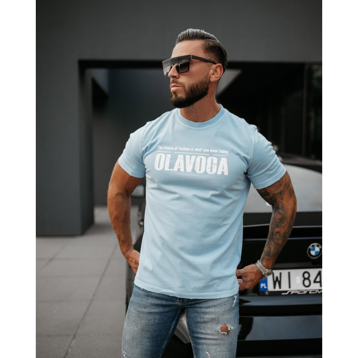 BLUZKA T-SHIRT MĘSKI OLAVOGA MEN ZOAN LIGHT BLUE