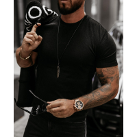 BLUZKA T-SHIRT MĘSKI SLIM OLAVOGA MEN BOVY BLACK