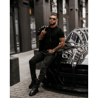 BLUZKA T-SHIRT MĘSKI SLIM OLAVOGA MEN BOVY BLACK