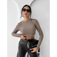 BLUZKA Z WISKOZY OLAVOGA SAE DARK BEIGE