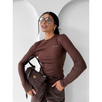 BLUZKA Z WISKOZY OLAVOGA SAE BROWN