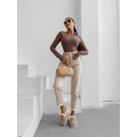 BODY DAMSKIE PRĄŻKOWANE OLAVOGA ESSENTIAL RIB LATTE