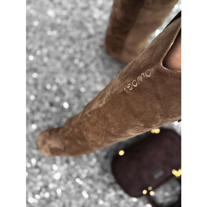 BUTY DAMSKIE KOZAKI KOWBOJKI OLAVOGA SHOES POINT BROWN