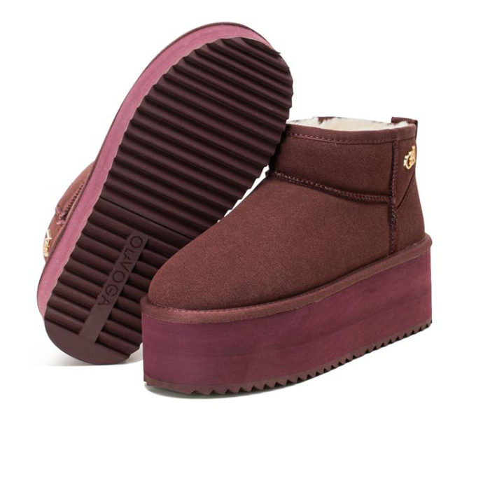 BUTY DAMSKIE ŚNIEGOWCE OLAVOGA SHOES MISTY BURGUND