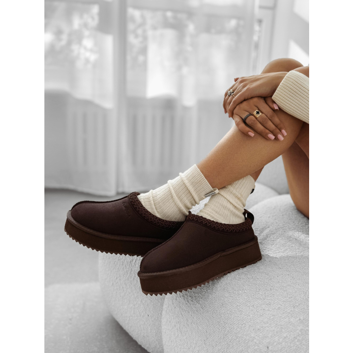 BUTY DAMSKIE ŚNIEGOWCE SLIP-ON OLAVOGA SHOES CUSIE BROWN