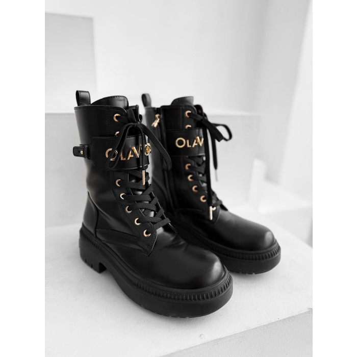 BUTY DAMSKIE WORKERY GOLD OLAVOGA SHOES DICE BLACK