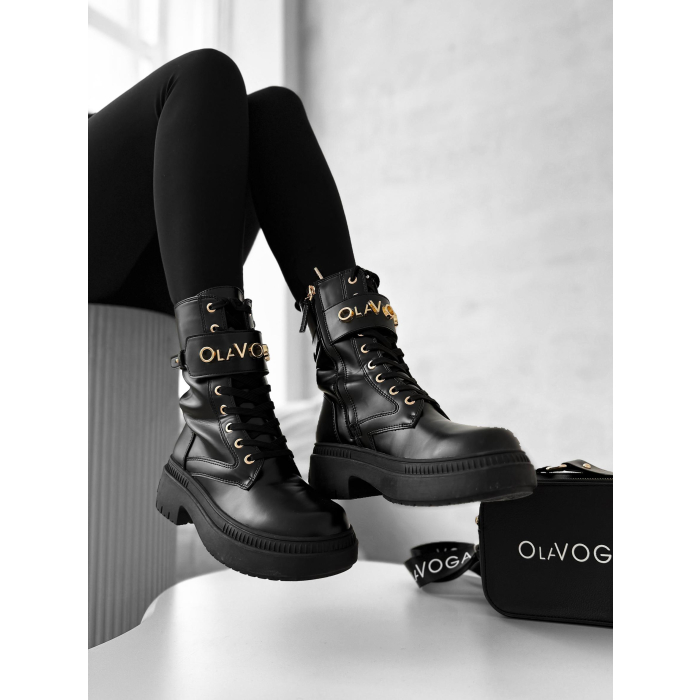 BUTY DAMSKIE WORKERY GOLD OLAVOGA SHOES DICE BLACK