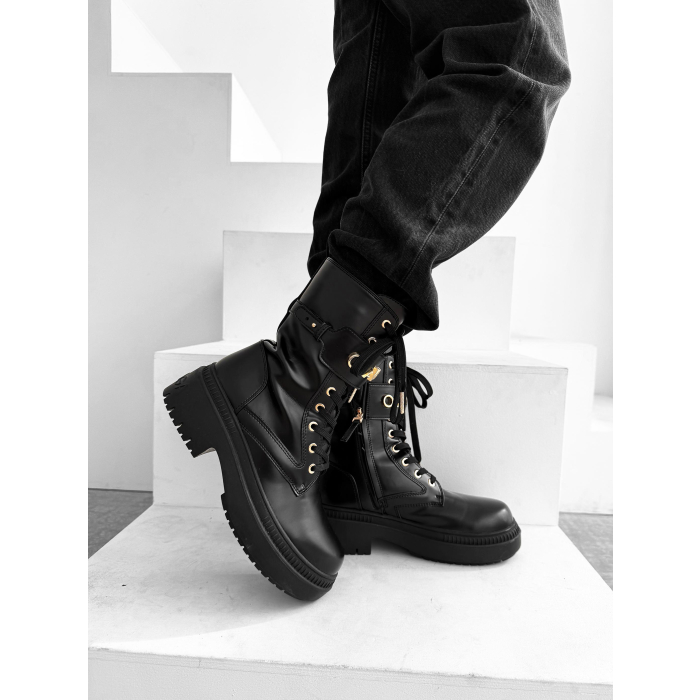 BUTY DAMSKIE WORKERY GOLD OLAVOGA SHOES DICE BLACK