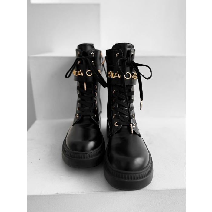BUTY DAMSKIE WORKERY GOLD OLAVOGA SHOES DICE BLACK