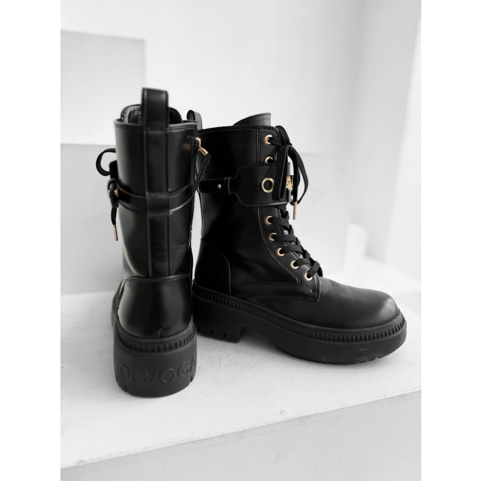 BUTY DAMSKIE WORKERY GOLD OLAVOGA SHOES DICE BLACK