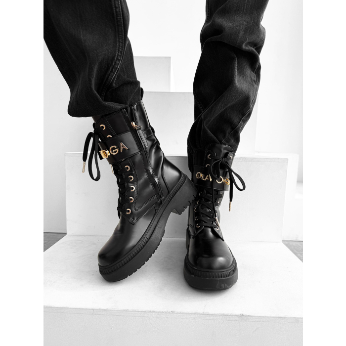 BUTY DAMSKIE WORKERY GOLD OLAVOGA SHOES DICE BLACK