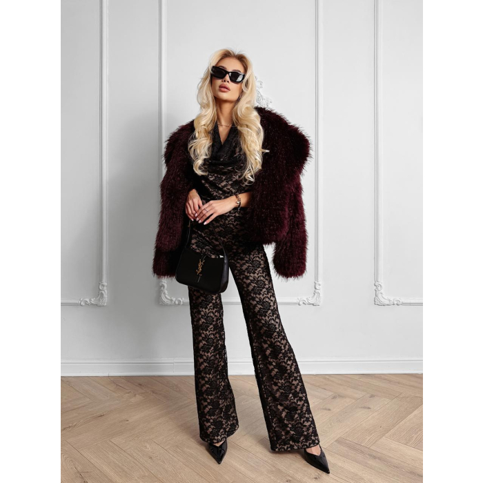 KOMBINEZON KORONKOWY BEZ PLECÓW OLAVOGA PURE FEMME BLACK