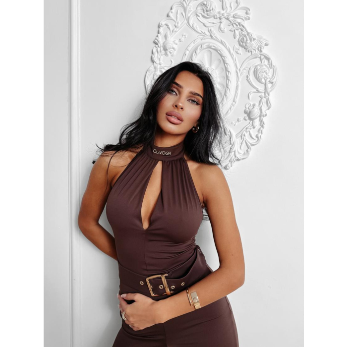 KOMBINEZON MODELUJĄCY Z PASKIEM OLAVOGA ENCHANTED BROWN