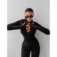 KOMBINEZON PRĄŻKOWANY MODELUJĄCY OLAVOGA TIMELESS EMBER BLACK