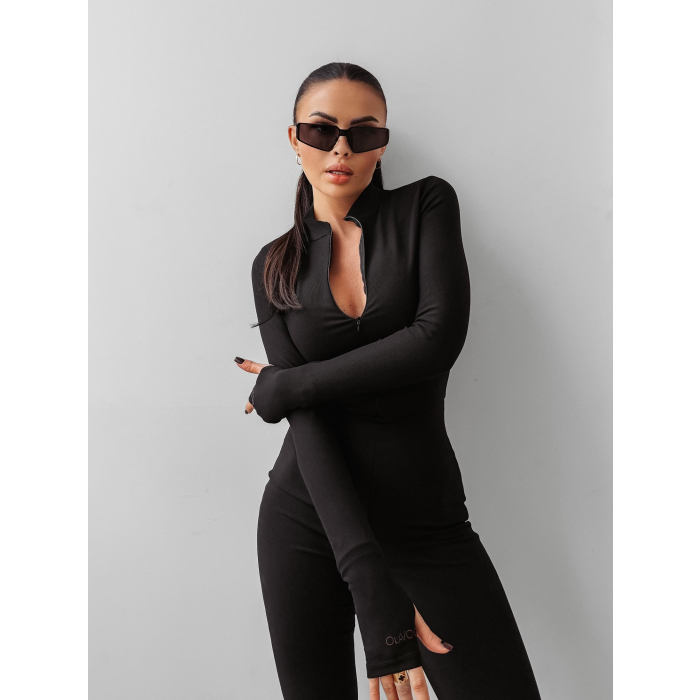 KOMBINEZON PRĄŻKOWANY MODELUJĄCY OLAVOGA TIMELESS EMBER BLACK