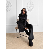 KOMBINEZON WELUROWY OLAVOGA CRISTAL FLARE BLACK