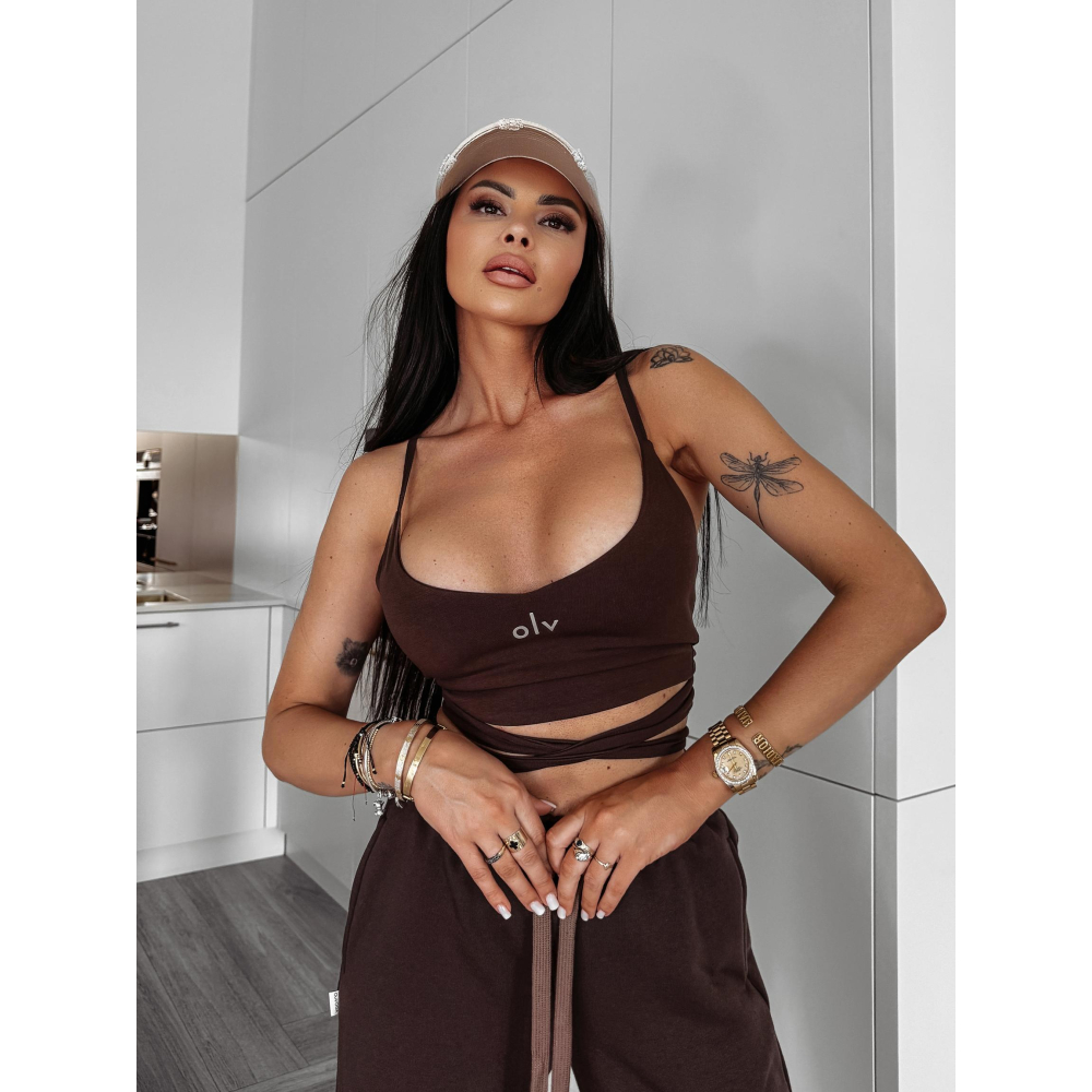 KOMPLET DAMSKI BAWEŁNIANY OLAVOGA DEW BROWN
