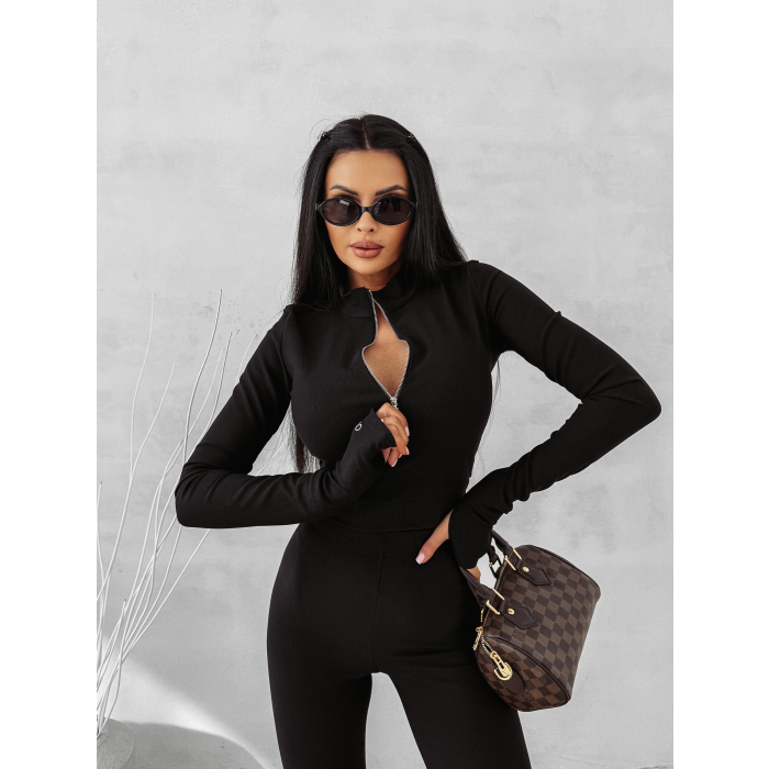 KOMPLET DAMSKI MODELUJĄCY PRĄŻKOWANY OLAVOGA EBONY BLEND BLACK