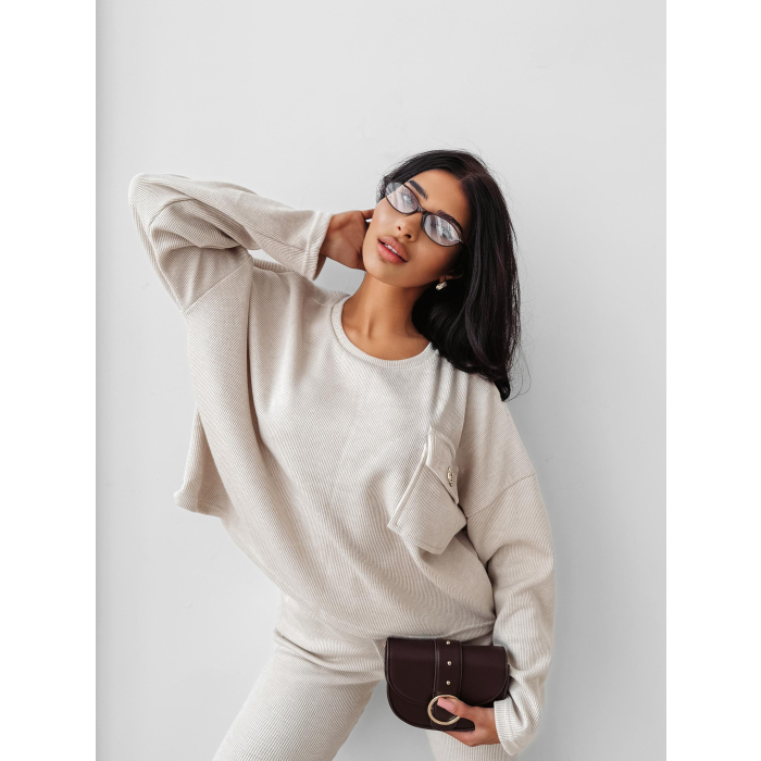 KOMPLET DAMSKI SWETERKOWY OLAVOGA AURIC BEIGE