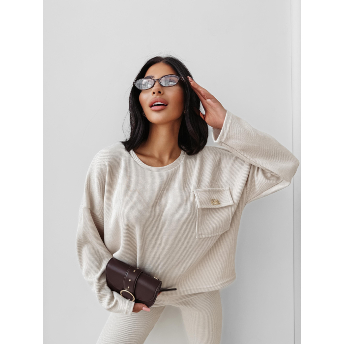 KOMPLET DAMSKI SWETERKOWY OLAVOGA AURIC BEIGE