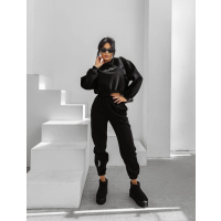 KOMPLET DRES DAMSKI BAWEŁNIANY HAFT OLAVOGA SCRITTO BLACK
