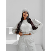 KOMPLET DRES DAMSKI BAWEŁNIANY HAFT OLAVOGA SCRITTO GRAY