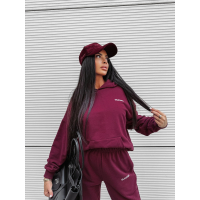 KOMPLET DRES DAMSKI BAWEŁNIANY OLAVOGA DEWFALL BURGUND