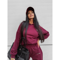KOMPLET DRES DAMSKI BAWEŁNIANY OLAVOGA DEWFALL BURGUND