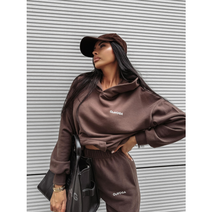KOMPLET DRES DAMSKI BAWEŁNIANY OLAVOGA DEWFALL BROWN