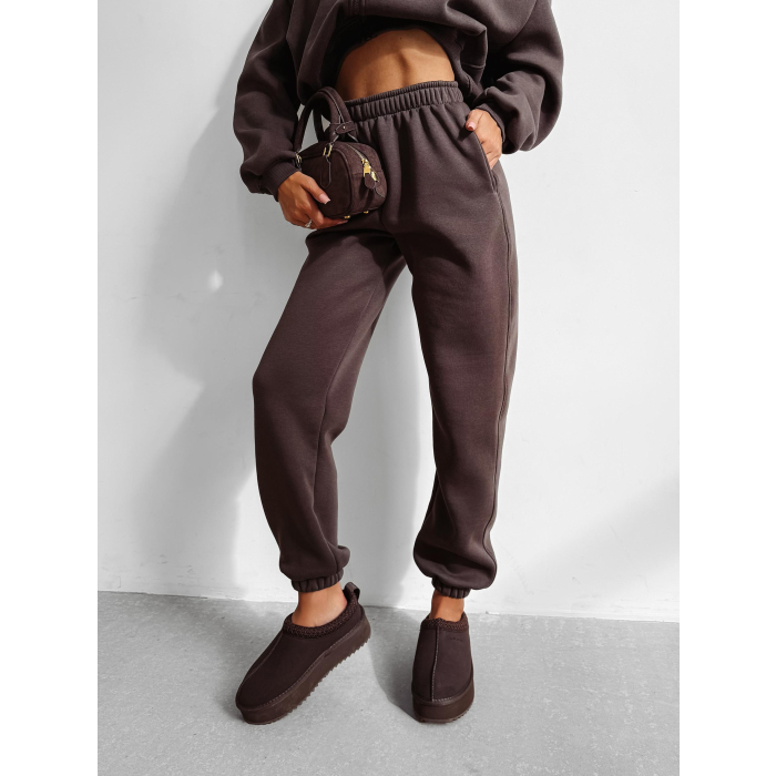 KOMPLET DRES DAMSKI BAWEŁNIANY OLAVOGA SUMELY BROWN