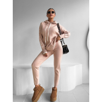KOMPLET DRES DAMSKI DZIANINOWY OLAVOGA LAROSE BEIGE