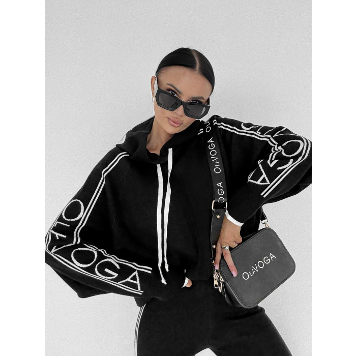 KOMPLET DRES DAMSKI DZIANINOWY OLAVOGA LAROSE BLACK