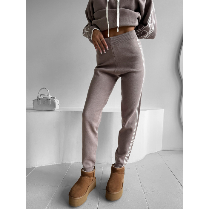 KOMPLET DRES DAMSKI DZIANINOWY OLAVOGA LAROSE GRAY