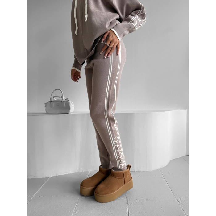 KOMPLET DRES DAMSKI DZIANINOWY OLAVOGA LAROSE GRAY