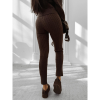 KOMPLET DRES DAMSKI DZIANINOWY WARKOCZ OLAVOGA OLIA CHOCOLATE