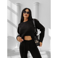 KOMPLET DRES DAMSKI DZIANINOWY WARKOCZ OLAVOGA OLIA BLACK