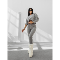 KOMPLET DRES DAMSKI DZIANINOWY WARKOCZ OLAVOGA OLIA GRAY