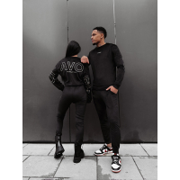 KOMPLET DRES DAMSKI WELUROWY HAFT OLAVOGA VELVET ASH BLACK
