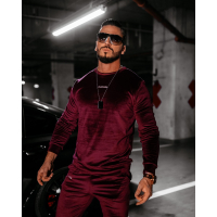 KOMPLET DRES MĘSKI WELUROWY HAFT OLAVOGA MEN VELVET ASH MEN BURGUND