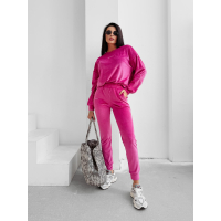 KOMPLET DRES DAMSKI WELUROWY HAFT OLAVOGA VELVET ASH AMARANT