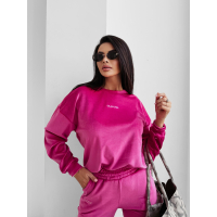 KOMPLET DRES DAMSKI WELUROWY HAFT OLAVOGA VELVET ASH AMARANT