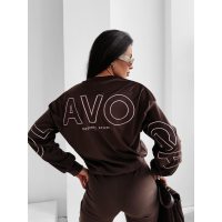 KOMPLET DRES DAMSKI WELUROWY HAFT OLAVOGA VELVET ASH BROWN